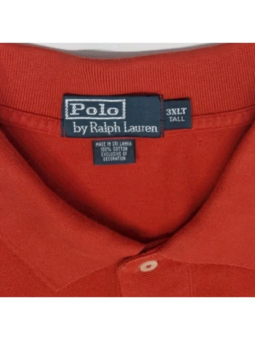 VTG Polo Ralph Lauren Short Sleeve Polo Shirt Men 3XLT Red Golf Big & Tall Y2K